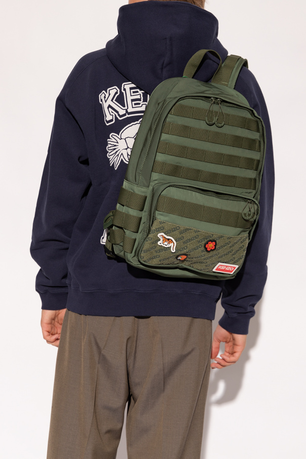 Green Backpack with patches Kenzo Vitkac GB